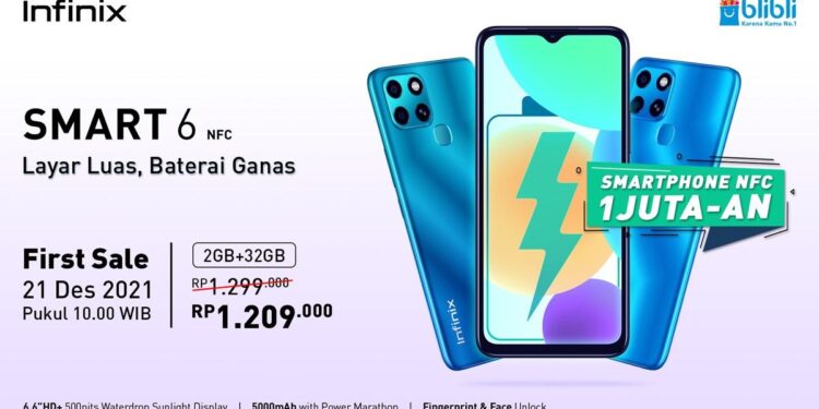INFINIX Luncurkan Smart 6 NFC, Smartphone 1 Jutaan Berfitur Lengkap dengan NFC