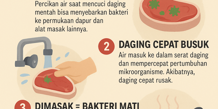 Jangan Cuci Daging Kurban Sebelum Dimasak! Ini Alasannya